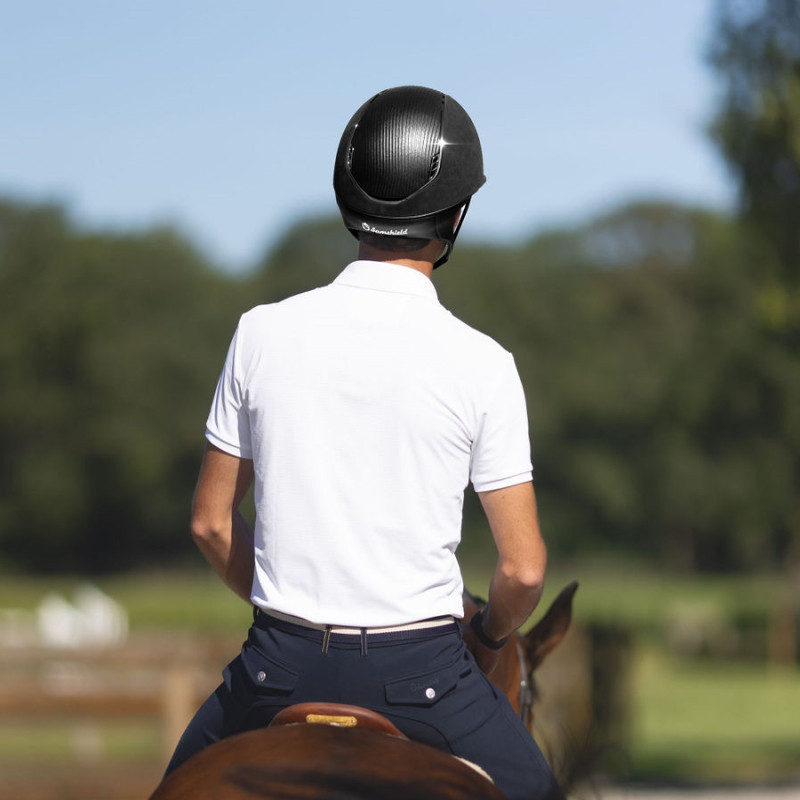 Casque équitation Premium 2.0 top cuir Samshield noir - Le Paturon