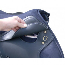 Selle cheval mixte dressage synthétique CVHtec Cavalhorse noir - Le Paturon