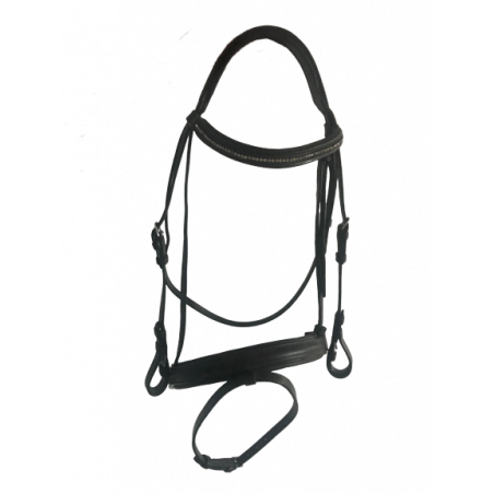 Bridon cheval cuir muserolle combinée Cavalhorse noir - Le Paturon