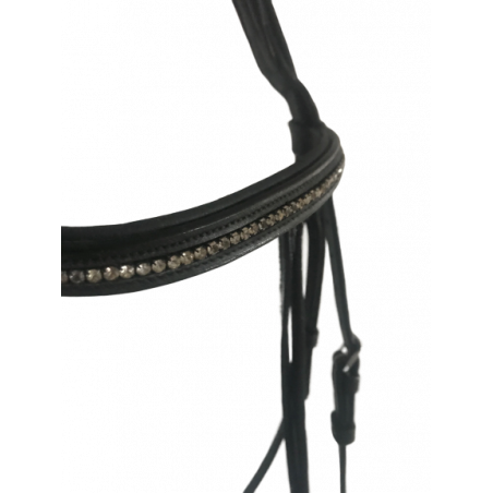 Bridon cheval cuir muserolle combinée Cavalhorse noir - Le Paturon