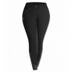 Pantalon équitation femme thermique Calla grande taille ELT noir asphalte - Le Paturon
