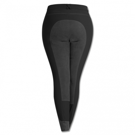 Pantalon équitation femme thermique Calla grande taille ELT noir asphalte - Le Paturon
