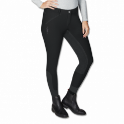 Pantalon équitation femme thermique Calla grande taille ELT noir asphalte - Le Paturon