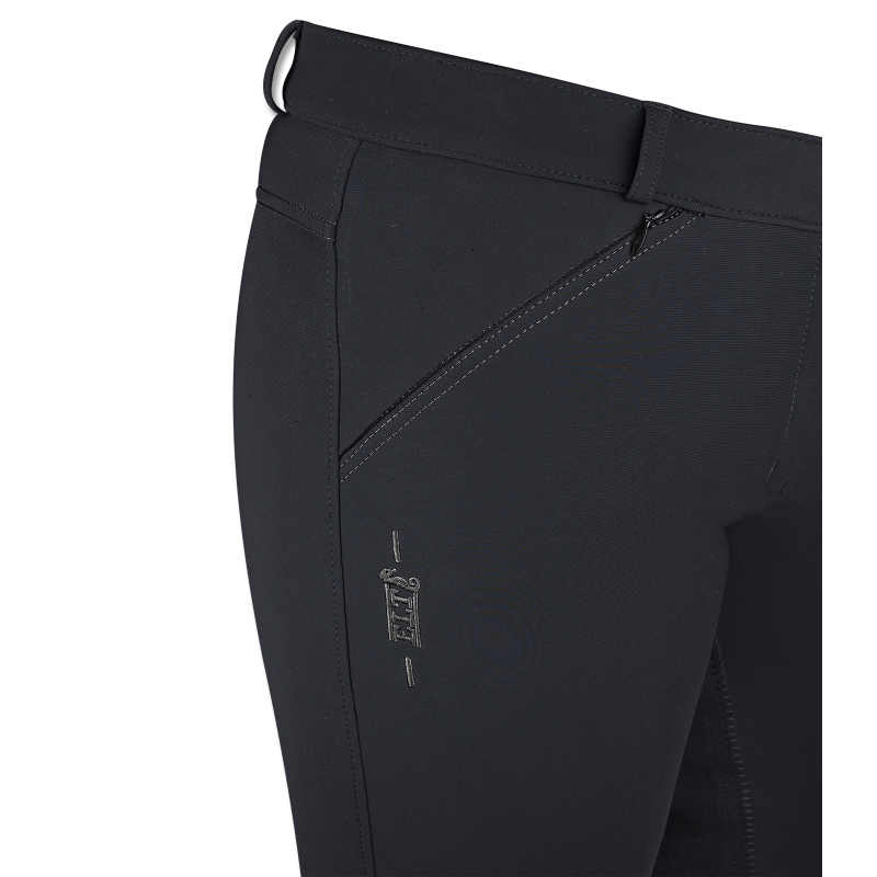 Pantalon équitation femme thermique Calla grande taille ELT noir asphalte - Le Paturon