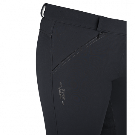 Pantalon équitation femme thermique Calla grande taille ELT noir asphalte - Le Paturon