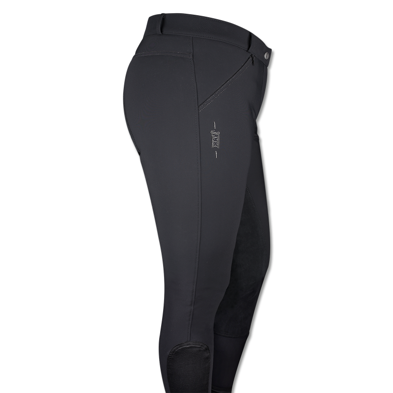 Pantalon équitation femme thermique Calla grande taille ELT noir asphalte - Le Paturon