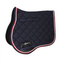 Tapis cheval Covalliero Salvina matelassé anatomique marine mixte - Le Paturon