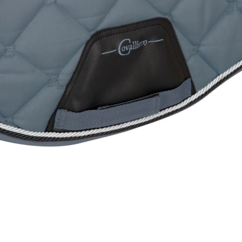 Tapis cheval Covalliero Salvina matelassé anatomique bleu glacé dressage - Le Paturon