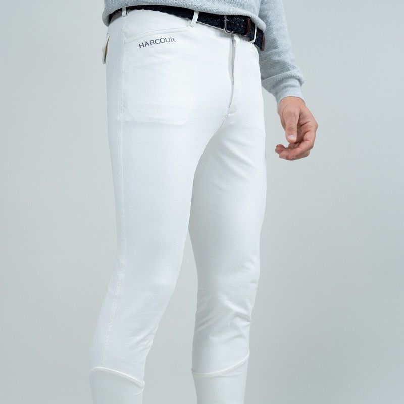 Pantalon Harcour Costaso Rider Fix System Grip homme équitation blanc - Le Paturon
