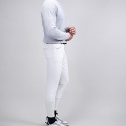 Pantalon Harcour Costaso Rider Fix System Grip homme équitation blanc - Le Paturon