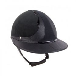 Casque Antarès Classic Eclipse Alcantara équitation noir sans logo - Le Paturon