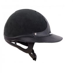 Casque Antarès Classic Eclipse Alcantara équitation noir sans logo - Le Paturon