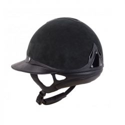 Casque Antarès Classic Eclipse Alcantara équitation noir sans logo - Le Paturon