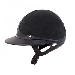 Casque Antarès Classic Eclipse Alcantara équitation noir sans logo - Le Paturon