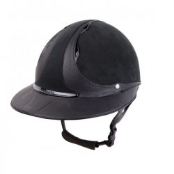 Casque Antarès Classic Eclipse Alcantara équitation noir sans logo - Le Paturon