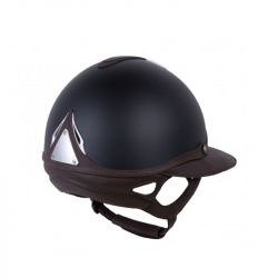 Casque Antarès Référence Eclipse équitation noir cuir marron - Le Paturon