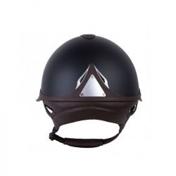 Casque Antarès Référence Eclipse équitation noir cuir marron - Le Paturon