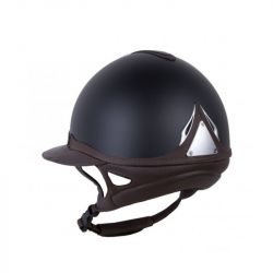 Casque Antarès Référence Eclipse équitation noir cuir marron - Le Paturon