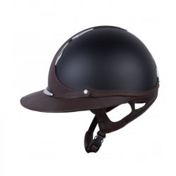 Casque Antarès Référence Eclipse équitation noir cuir marron - Le Paturon