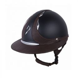 Casque Antarès Référence Eclipse équitationCasque Antarès Référence Eclipse équitation noir cuir marron - Le Paturon