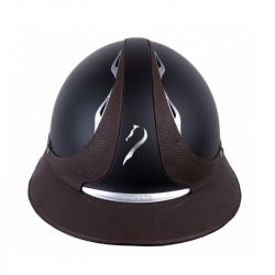 Casque Antarès Référence Eclipse équitation noir cuir marron - Le Paturon