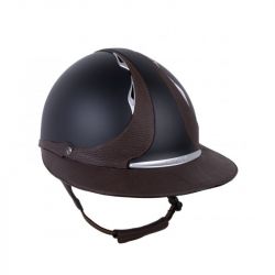 Casque Antarès Référence Eclipse équitation noir cuir marron sans logo - Le Paturon