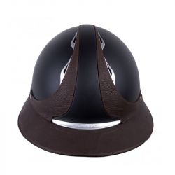 Casque Antarès Référence Eclipse équitation noir cuir marron sans logo - Le Paturon