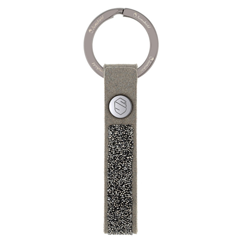 Porte-clés équitation Crystal Fabric Samshield gris- Le Paturon