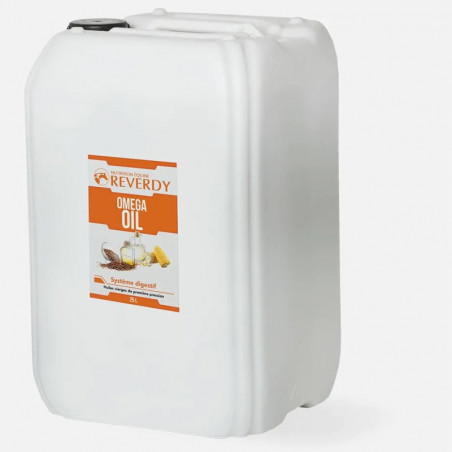 Omega Oil Reverdy huile de lin et de maïs digestion cheval 25L - Le Paturon