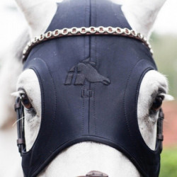 Masque stress cheval Technologie Titane Liquide sans oreilles fermeture velcro Fenwick noir - Le Paturon