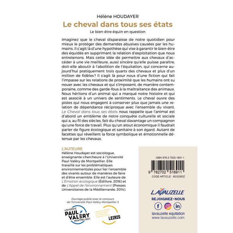 Livre équitation Le cheval dans tous ses états - Le bien-être équin en question éditions Lavauzelle - Le Paturon