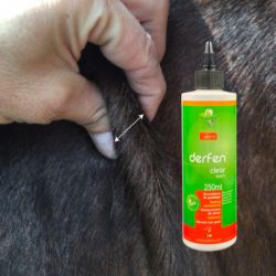 Derfen Clear Lotion dermite cheval peau épaisse et sèche Animaderm 250ml - Le Paturon