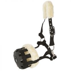 Muselière cheval pâturage maille polaire mouton Stable Pro noir - Le Paturon