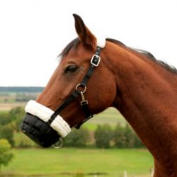 Muselière cheval pâturage maille polaire mouton Stable Pro noir - Le Paturon
