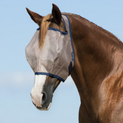Masque anti-mouche cheval anti-UV sans oreilles Mio Horseware bronze marine - Le Paturon