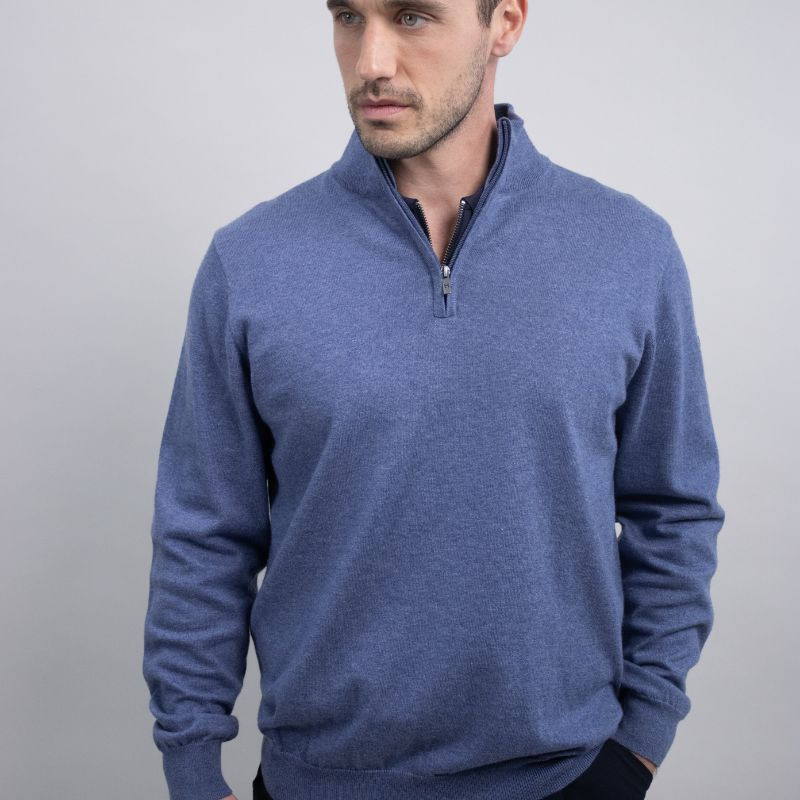 Pull équitation homme Parmo Harcour jean denim - Le Paturon