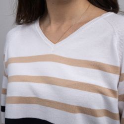 Pull équitation femme Swala Harcour blanc - Le Paturon