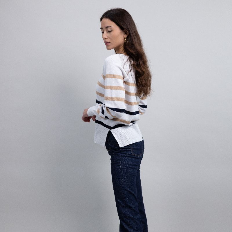 Pull équitation femme Swala Harcour blanc - Le Paturon