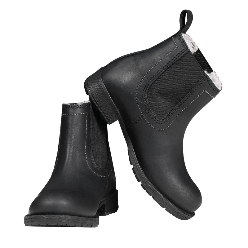 Boots équitation enfant hiver doublées Jodphur ELT noir argent - Le Paturon