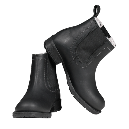 Boots équitation enfant hiver doublées Jodphur ELT noir argent - Le Paturon