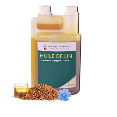 Huile de lin Waldhausen - Huile cheval digestion et pelage brillant 1L - Le Paturon
