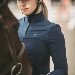 T-shirt équitation femme Sunrise 24 Horse Pilot marine - Le Paturon
