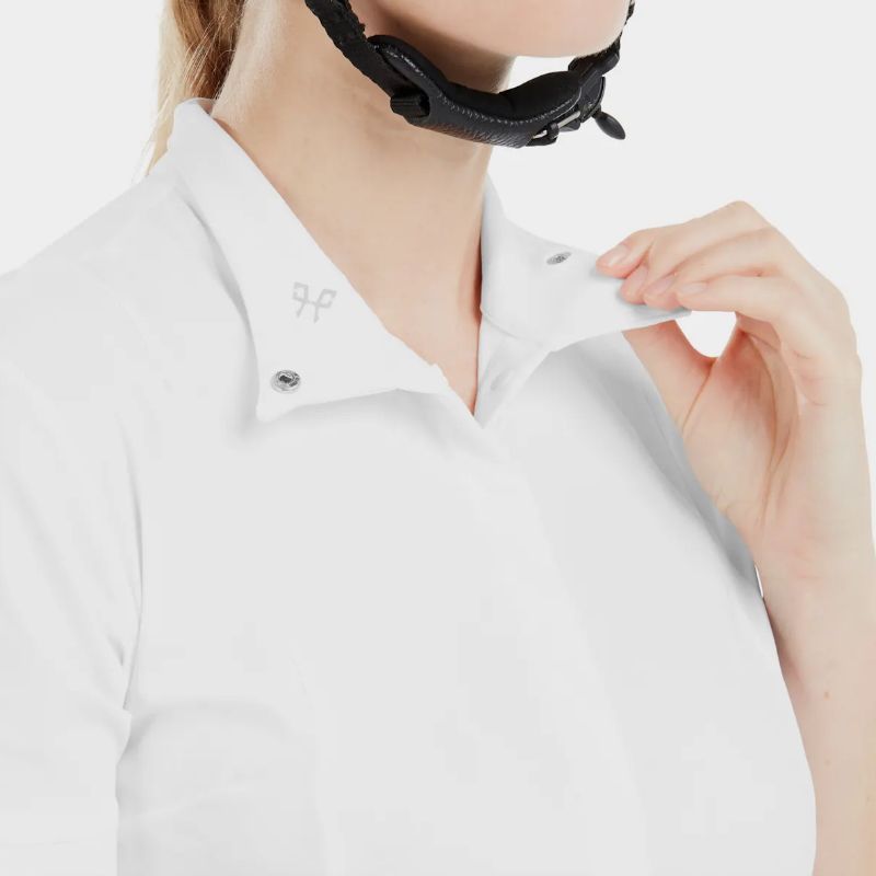 Chemise concours équitation femme Monica 24 Horse Pilot manches courtes blanc - Le Paturon