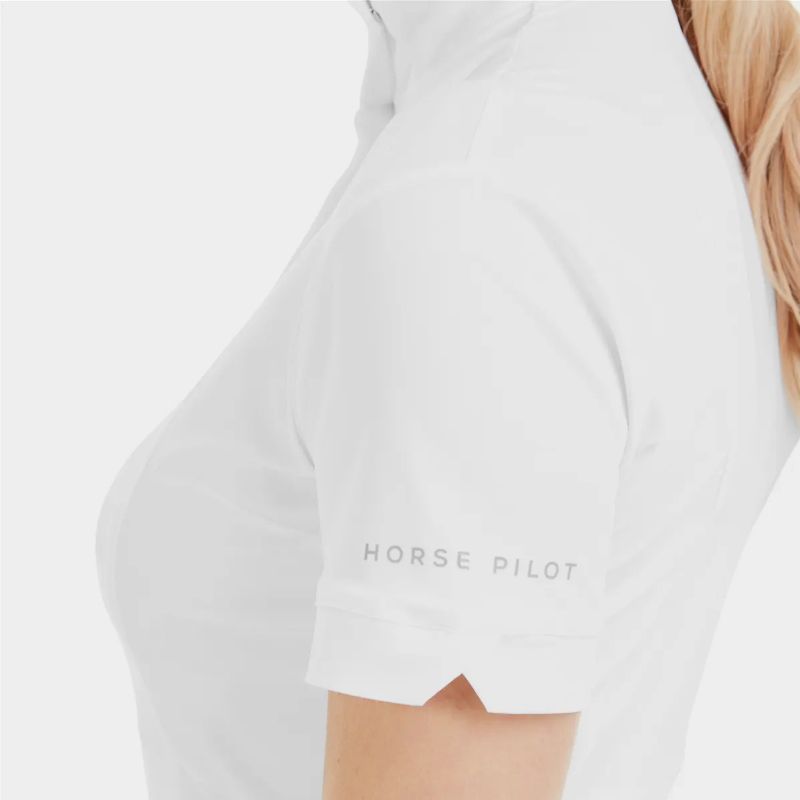 Chemise concours équitation femme Monica 24 Horse Pilot manches courtes blanc - Le Paturon