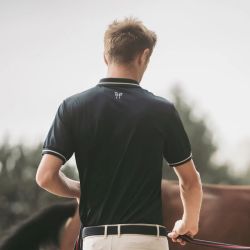 Polo équitation homme Atlas 24 Horse Pilot bleu graphite - Le Paturon