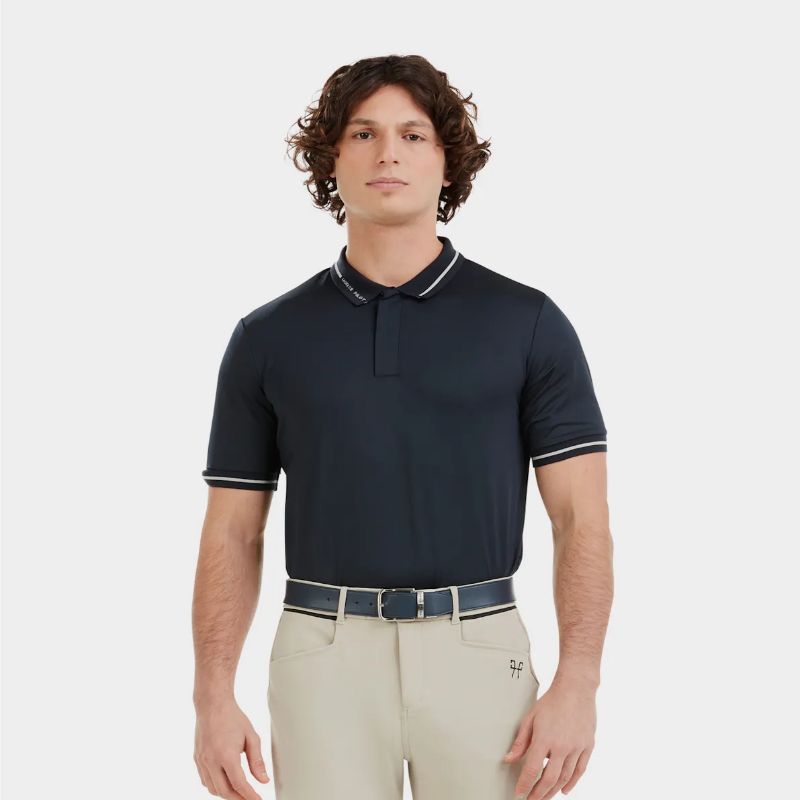 Polo équitation homme Atlas 24 Horse Pilot bleu graphite - Le Paturon