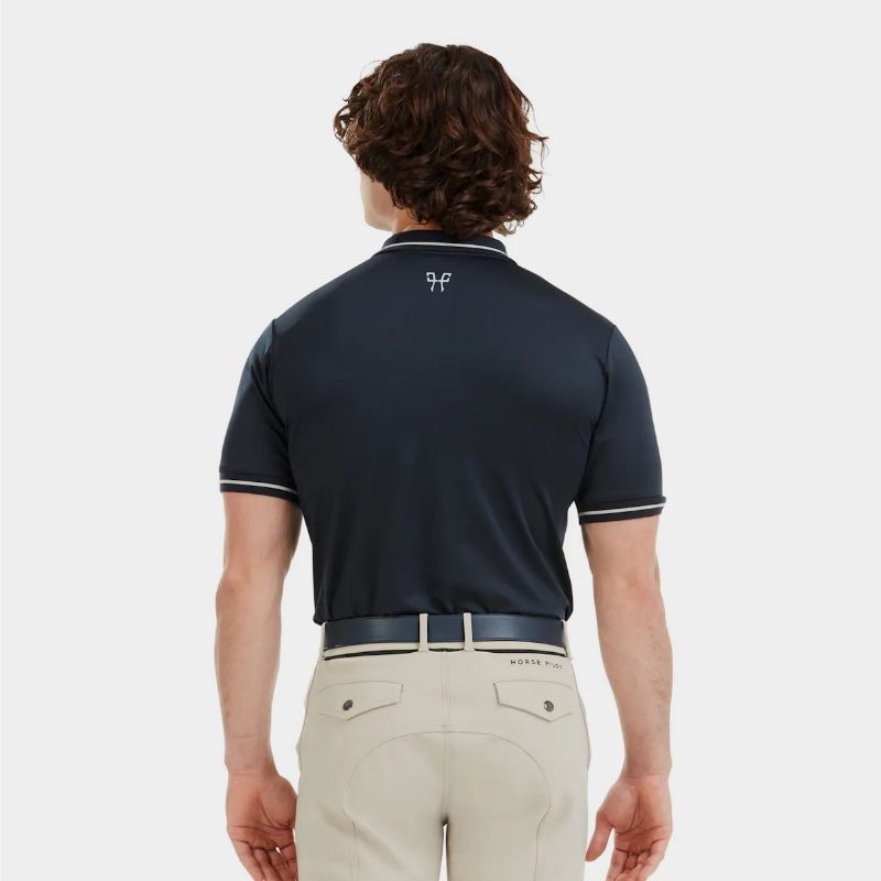 Polo équitation homme Atlas 24 Horse Pilot bleu graphite - Le Paturon