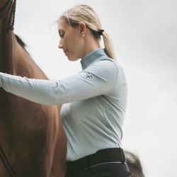 T-shirt équitation femme Suntech 24 Horse Pilot bleu - Le Paturon