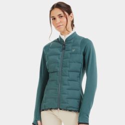 Veste équitation femme Storm Horse Pilot bi-matière vert lichen - Le Paturon