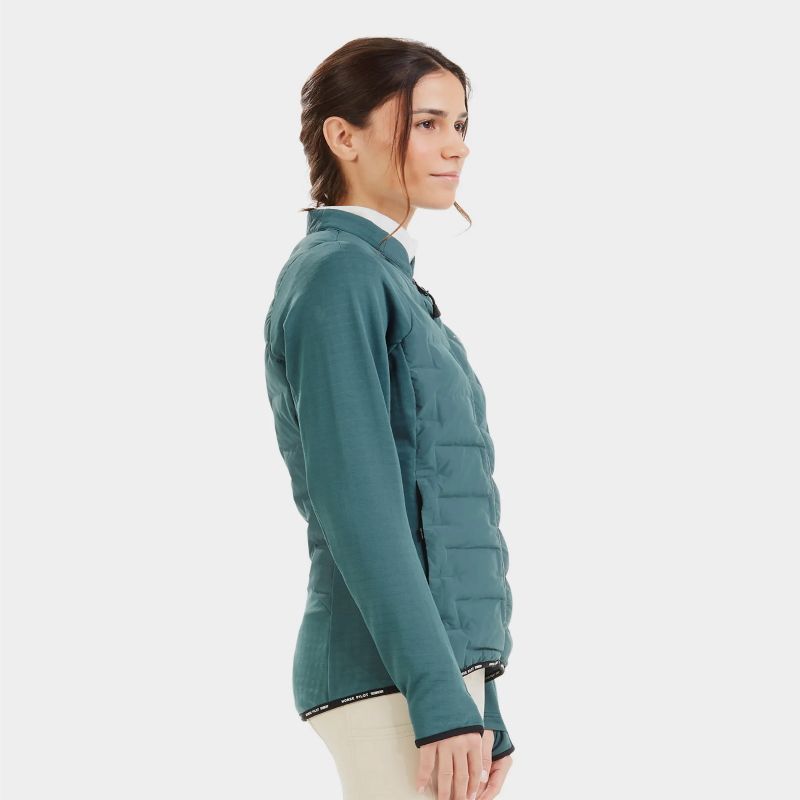 Veste équitation femme Storm Horse Pilot bi-matière vert lichen - Le Paturon